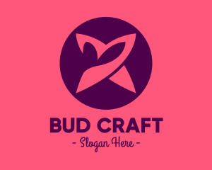 Purple Flower Bud Petal logo design