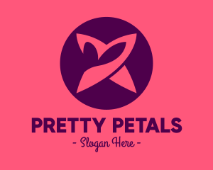 Purple Flower Bud Petal logo design