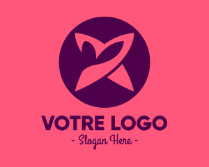 Yoga Center - Purple Flower Bud Petal logo design