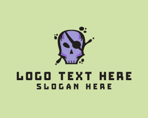 Pop Culture - Skull Skate Pirate logo design