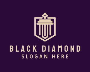 Diamond Legal Column Crest logo design