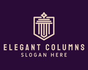 Diamond Legal Column Crest logo design