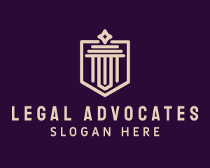 Diamond Legal Column Crest logo design