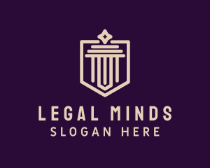 Jurist - Diamond Legal Column Crest logo design