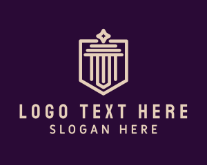 Court House - Diamond Legal Column Crest logo design
