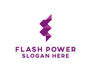 Lightning - Origami Lightning Ribbon logo design