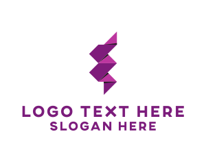 Origami Lightning Ribbon Logo