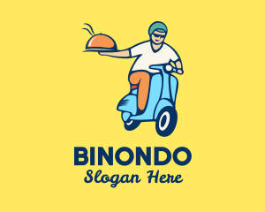 Scooter Food Delivery Man  Logo