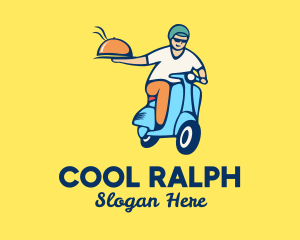 Food - Scooter Food Delivery Man logo design