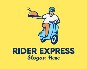 Rider - Scooter Food Delivery Man logo design