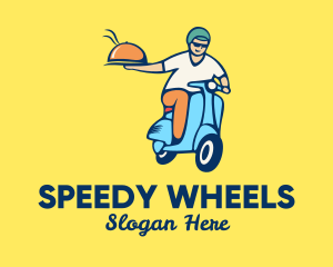 Scooter - Scooter Food Delivery Man logo design