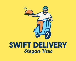 Delivery - Scooter Food Delivery Man logo design