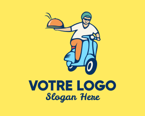 Helmet - Scooter Food Delivery Man logo design