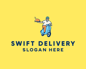 Scooter Food Delivery Man  logo design