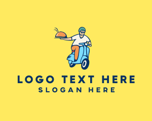 Server - Scooter Food Delivery Man logo design