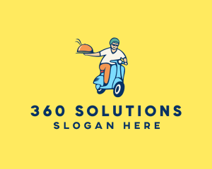 Scooter Food Delivery Man  logo design