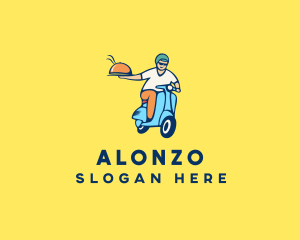 Scooter Food Delivery Man  logo design