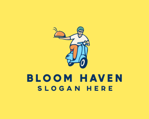 Scooter Food Delivery Man  logo design