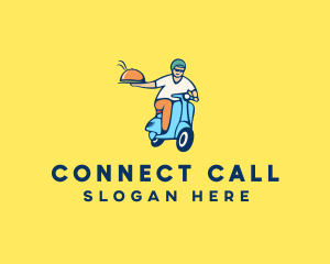 Scooter Food Delivery Man  logo design