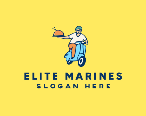 Scooter Food Delivery Man  logo design