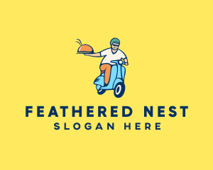 Scooter Food Delivery Man  logo design