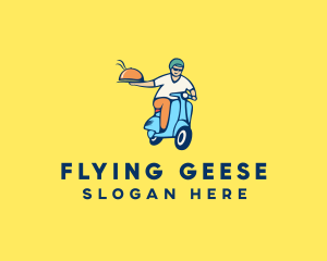 Scooter Food Delivery Man  logo design