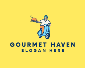 Scooter Food Delivery Man  logo design