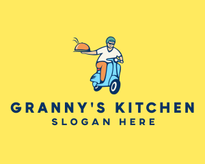 Scooter Food Delivery Man  logo design