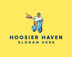 Scooter Food Delivery Man  logo design