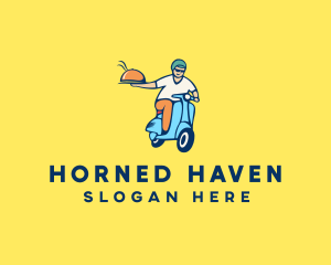 Scooter Food Delivery Man  logo design