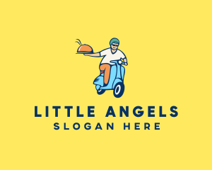 Scooter Food Delivery Man  logo design