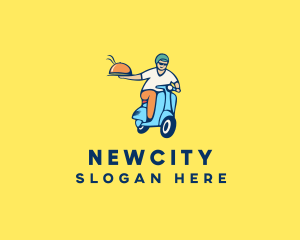 Scooter Food Delivery Man  logo design