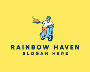 Scooter Food Delivery Man  logo design