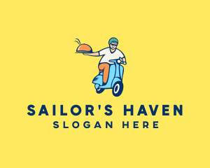 Scooter Food Delivery Man  logo design