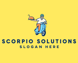 Scooter Food Delivery Man  logo design