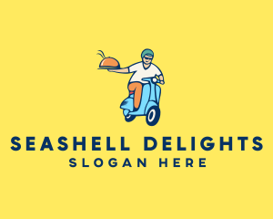 Scooter Food Delivery Man  logo design