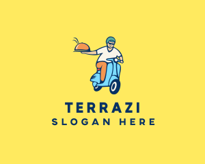 Scooter Food Delivery Man  logo design