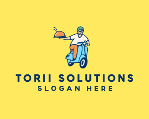 Scooter Food Delivery Man  logo design