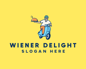 Scooter Food Delivery Man  logo design