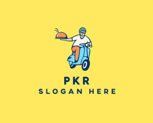 Scooter Food Delivery Man  logo design