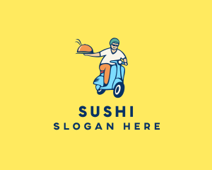 Scooter Food Delivery Man  logo design