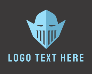 Gaming - Blue Knight Helmet logo design