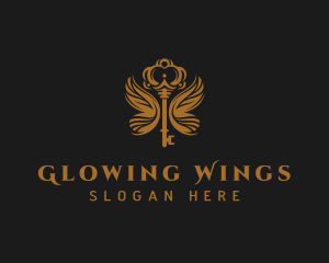 Butterfly Wings Key logo design