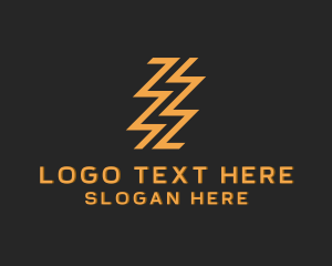 Zigzag Lightning Bolt logo design