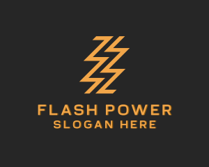 Zigzag Lightning Bolt logo design