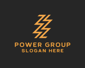 Zigzag Lightning Bolt logo design
