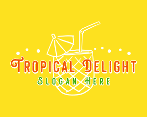 Pineapple Juice Drink logo design