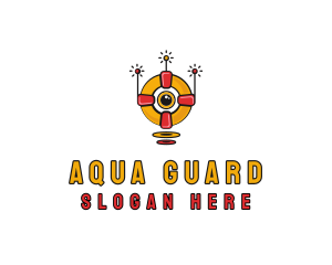 Lifeguard - Eye Robot Lifebuoy logo design