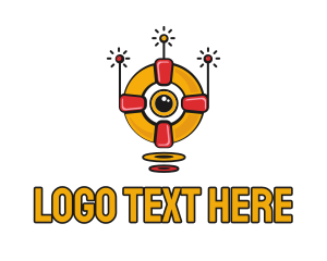 Antenna - Eye Robot Lifebuoy logo design