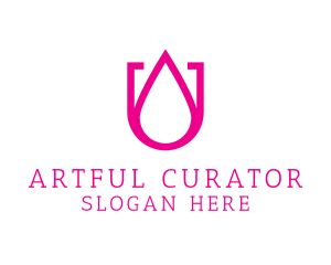 Pink U Droplet logo design